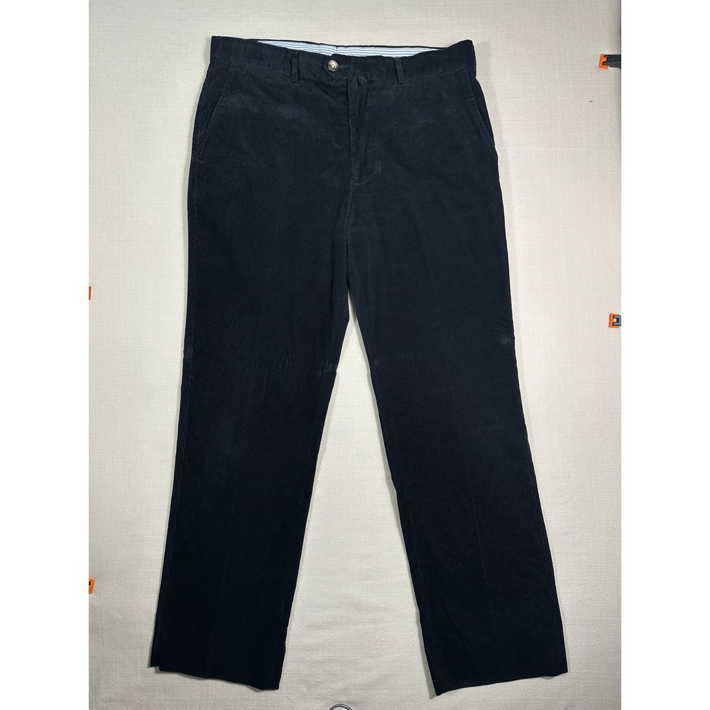Faconnable Corduroy Pants Mens 36 R Black Excellent Straight Leg Cotton Trousers